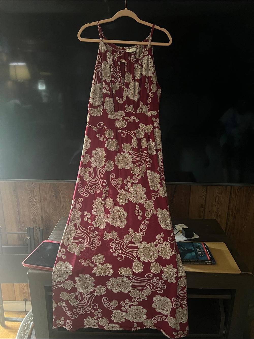 Jon & Anna Burgundy Floral Maxi Skirt